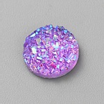 Druzy Resin Decoden Cabochons, Flat Round, Magenta, 10x3mm(RESI-WH20007-01F)