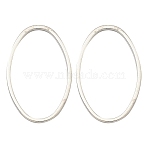 Brass Linking Rings, Cadmium Free & Lead Free, Long-Lasting Plated, Oval, Silver, 26x16x1mm, Inner Diameter: 24x14mm(KK-M250-23F-S)