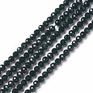 Synthetic Green Goldstone Beads Strands, Faceted, Round, 3mm, Hole: 0.5mm, about 130~132pcs/strand, 15.16~15.59 inch(38.5~39.6cm)(G-L581A-004C)