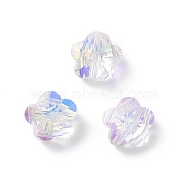 Imitation Austrian Crystal Beads, K9 Glass, Plum Blossom, Faceted, Clear AB, 8x5mm, Hole: 1.5mm(SWAR-O001-05)