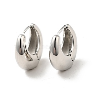 Rack Plating Brass Thick Hoop Earrings for Men Women, Platinum, 17x18x6mm, Pin: 0.8mm(EJEW-F288-06P)