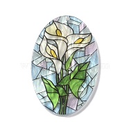 Acrylic Pendants, Flower, Sky Blue, 42.5x26x2mm, Hole: 1.5mm(OACR-R271-03F)