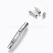 304 Stainless Steel Bayonet Clasps, Stainless Steel Color, 45.5x7mm, Hole: 5mm(STAS-O114-053P-B)