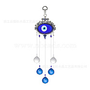 Glass Evil Eye Hanging Ornament, Turkish Style Pendant Decoration, Suncatcher, Eye, 250mm(WG15677-03)
