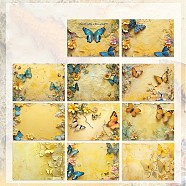 30Pcs Butterfly Scrapbook Paper Pad, for DIY Album Scrapbook, Greeting Card, Background Paper, Magazine, Yellow, 140x100mm(PW-WGDFAAA-02)