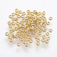 316 Surgical Stainless Steel Crimp Beads, Rondelle, Golden, 1.9mm, Hole: 1mm(STAS-P221-25G)