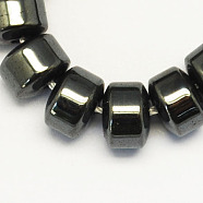 Non-magnetic Synthetic Hematite Beads Strands, Grade A, Column, Black, 8x6mm, Hole: 1.5mm(X-G-S093)