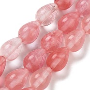 Cherry Quartz Glass Beads Strands, Teardrop, 9x6mm, Hole: 1.2mm, about 44pcs/strand, 15.75''(40cm)(G-B106-A01-01)