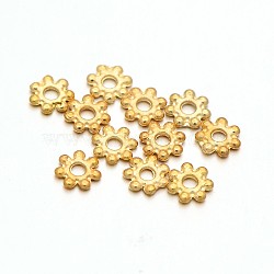 Light Gold Plated Alloy Daisy Spacer Beads, Golden, 4.5x1mm, Hole: 1mm(X-PALLOY-E385-04KCG)