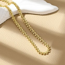 Brass Link Chain Necklaces for Women, Rack Plating, Cadmium Free & Lead Free, Long-Lasting Plated, Real 18K Gold Plated, 18.19 inch(46.2cm)(NJEW-K282-06G)