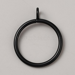 Iron Curtain Ring with Eyelets, Apply for Curtain Rod, Black, 56x46x4mm, Hole: 7x8.5mm(IFIN-WH0071-36EB)