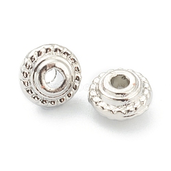 Alloy Spacer Beads, Cadmium Free & Lead Free, Disc, Real Platinum Plated, 5x3mm, Hole: 1.2mm(PALLOY-O103-02P)