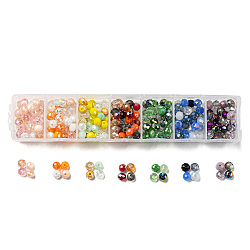 252Pcs 7 Style Electroplate Glass Beads Strands, Faceted, Rondelle, Mixed Color, 5.5~6x5mm, Hole: 1mm, about 36pcs/style(EGLA-FS0001-26)