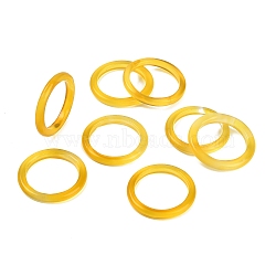 Dyed & Heated Natural Agate Finger Rings for Women, Yellow, 2.5~3mm, Inner Diameter: 17~18mm(RJEW-Z075-01I)