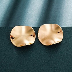 304 Stainless Steel Stud Earrings for Women, Ion Plating(IP), Flat Round, Real 18K Gold Plated, 24.5mm(EJEW-L296-025G)