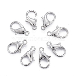 Zinc Alloy Lobster Claw Clasps, Parrot Trigger Clasps, Cadmium Free & Lead Free, Platinum, 14x8mm, Hole: 1.8mm(E105)