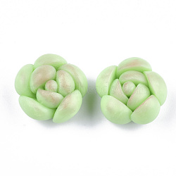 Handmade Polymer Clay Cabochons, Succulents, Light Green, 22~23x22.5~23.5x14~15mm(CLAY-S092-11)