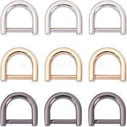 Alloy D-Ring Anchor Shackle Clasps, Mixed Color, 21.5x23.5x5.5mm, Inner: 13x15.5mm, 3 colors, 6pcs/color, 18pcs/box(PALLOY-CA0001-11)