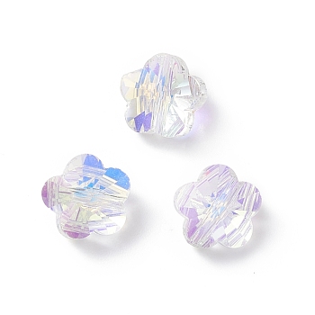 Imitation Austrian Crystal Beads, K9 Glass, Plum Blossom, Faceted, Clear AB, 8x5mm, Hole: 1.5mm