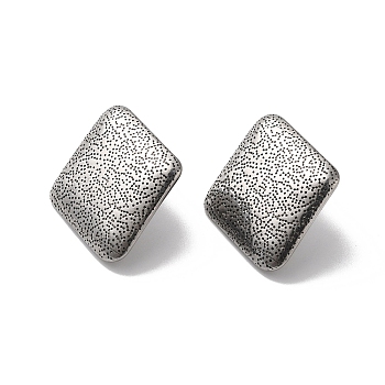 304 Stainless Stud Earring Findings, with Vertical Loops, Stainless Steel Color, Rectangle, 25x22mm, Hole: 2.5mm, Pin: 0.8mm
