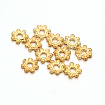 Light Gold Plated Alloy Daisy Spacer Beads, Golden, 4.5x1mm, Hole: 1mm