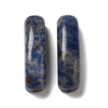 Natural Blue Spot Jasper Connector Charms, Curved Rectangle Links, 36.5~37x10~10.5x7~8mm, Hole: 1.5mm & 2.4mm