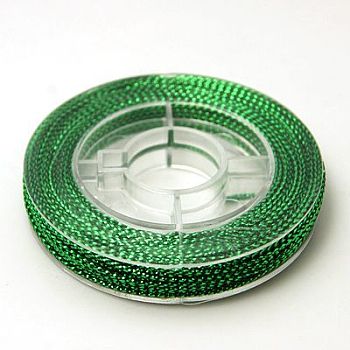 Braided Non-Elastic Beading Thread, Metallic Thread, Embroidery Thread, Green, 0.6mm, about 10.93 yards(10m)/roll