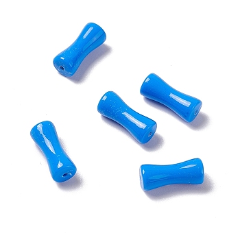 Opaque Acrylic Beads, Bamboo Stick, Dodger Blue, 12.5x5.2mm, Hole: 1.2mm