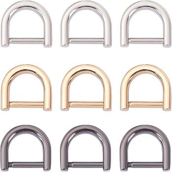 Alloy D-Ring Anchor Shackle Clasps, Mixed Color, 21.5x23.5x5.5mm, Inner: 13x15.5mm, 3 colors, 6pcs/color, 18pcs/box