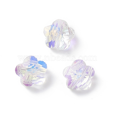 8mm Clear AB Flower Glass Beads