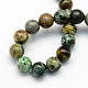 Brins de perles rondes en turquoise africaine naturelle (jaspe)(X-G-S181-6mm)-2