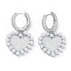 Heart Rack Plating Brass Cubic Zirconia Hoop Earrings with Plastic Pearl Beads(EJEW-K245-06P)-1