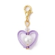 Heart Acrylic & Glass Pearl Pendant Decorations(HJEW-JM01403)-2