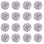 Pave Disco Ball Beads, Polymer Clay Rhinestone Beads, Round, Crystal, 10mm, Hole: 1.5mm, about 100pcs/box(RB-PH0003-10mm-9)