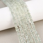 Natural Green Quartz Beads Strands, Rectangle Heishi Beads, 4.5~5x4.5~5x1.5~2.5mm, Hole: 0.3mm, about 198~200pcs/strand, 16.14''(41cm)(G-Z152-F02-02)