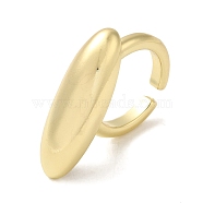 Brass Open Cuff Rings, Rice Ring for Women, Real 18K Gold Plated, US Size 6 1/4(16.7mm), 3mm(RJEW-Q778-48G)