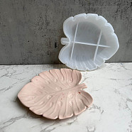 DIY Monstera Leaf Dish Tray Silicone Molds, Storage Molds, for UV Resin, Epoxy Resin Craft Making, White, 160x154x19mm(DIY-P070-G03)