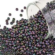TOHO Round Seed Beads, Japanese Seed Beads, (709) Matte Color Iris Violet, 11/0, 2.2mm, Hole: 0.8mm, about 50000pcs/pound(SEED-TR11-0709)
