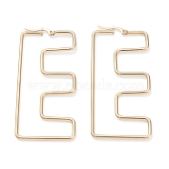 304 Stainless Steel Hoop Earrings, Golden, Letter.E, 66x31x2mm, 12 Gauge, Pin: 0.8x1.2mm(EJEW-F251-A01-E)