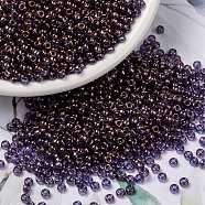 MIYUKI Round Rocailles Beads, Japanese Seed Beads, 8/0, (RR1884) Violet Gold Luster, 3mm, Hole: 1mm, about 19000~20500pcs/pound(SEED-G008-RR1884)