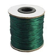 Nylon Thread, Rattail Satin Cord, Nylon Jewelry Cord for Braided Jewelry Making, Round, Sea Green, 1mm, about 100yards/roll(300 feet/roll)(NWIR-I002-29)