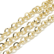 Aluminum Rolo Chains, Belcher Chains, Unwelded, Flat Ring, Gold, 8x1.6mm(CHA-S001-056B)