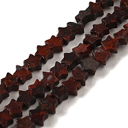 Natural Brecciated Jasper Beads Strands, Star, 4x4.5x2mm, Hole: 0.8mm, about 102pcs/strand, 15.35 inch(39cm)(G-G085-B40-01)