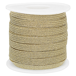 WADORN 24 Yards Flat Metallic Polyester Elastic Cord, for Mask, Notebook Making Findings, Gold, 1/4 inch(6mm)(OCOR-WR0001-15C)