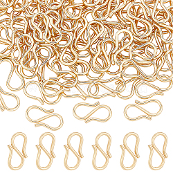100Pcs 304 Stainless Steel S-Hook Clasps, Real 18K Gold Plated, 13x7x1mm(STAS-BC0003-52)