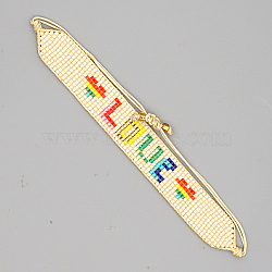 Miyuki Seed Braided Bead Bracelet, Word Adjustable Bracelet, Colorful, no size(RP2281-02)