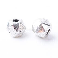 Tibetan Style Alloy Spacer Beads, Polygon, Cadmium Free & Lead Free, Antique Silver, 5x4.5mm, Hole: 1mm, about 2770pcs/1000g(TIBE-Q063-82AS-RS)