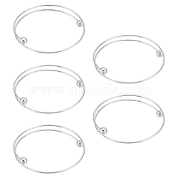 Unicraftale 5Pcs 304 Stainless Steel Wire Wrap Bangles Making, Stainless Steel Color, 2-1/2 inch(6.5cm)(MAK-UN0001-51)