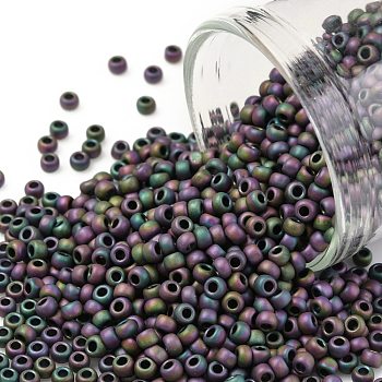 TOHO Round Seed Beads, Japanese Seed Beads, (709) Matte Color Iris Violet, 11/0, 2.2mm, Hole: 0.8mm, about 50000pcs/pound