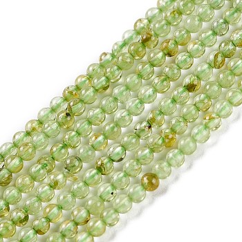 Natural Peridot Beads Strands, Round, 2mm, Hole: 0.4mm, about 207pcs/strand, 14.96''(38cm)